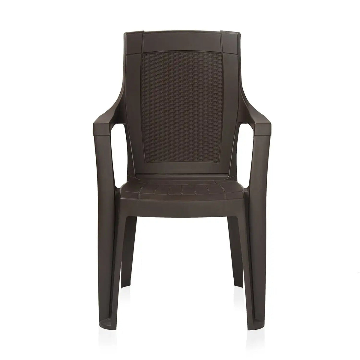 Mystique Plastic Outdoor Set with 2 Chairs and 1 Table (Season Rust Brown)