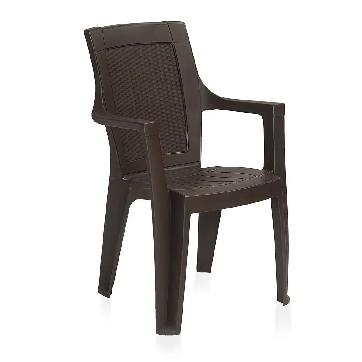 Mystique Plastic Outdoor Set with 2 Chairs and 1 Table (Season Rust Brown)
